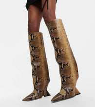The Attico Cheope snake-effect leather knee-high boots