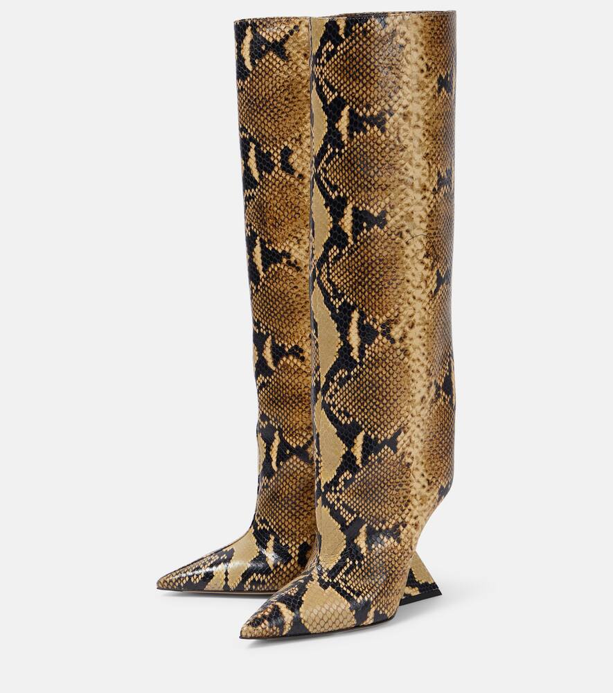 The Attico Cheope snake-effect leather knee-high boots