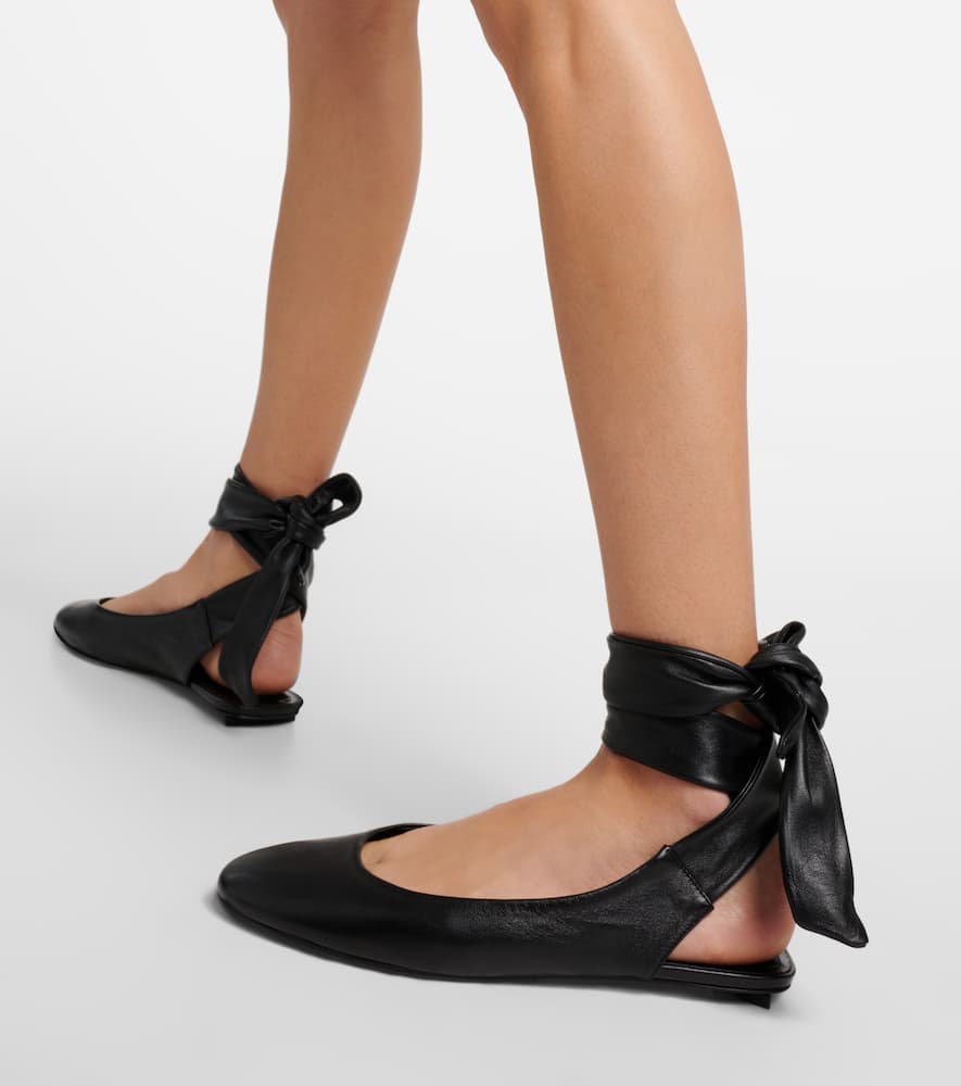 The Attico Cloe leather slingback flats