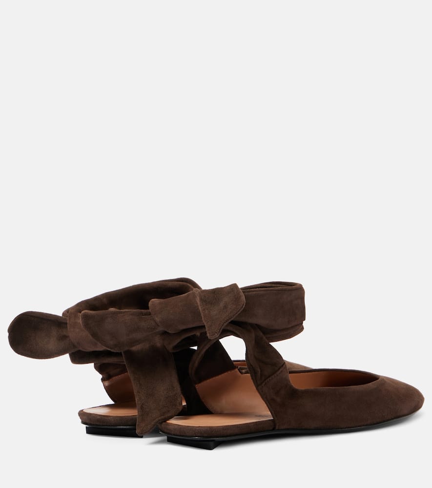 The Attico Cloe suede slingback flats