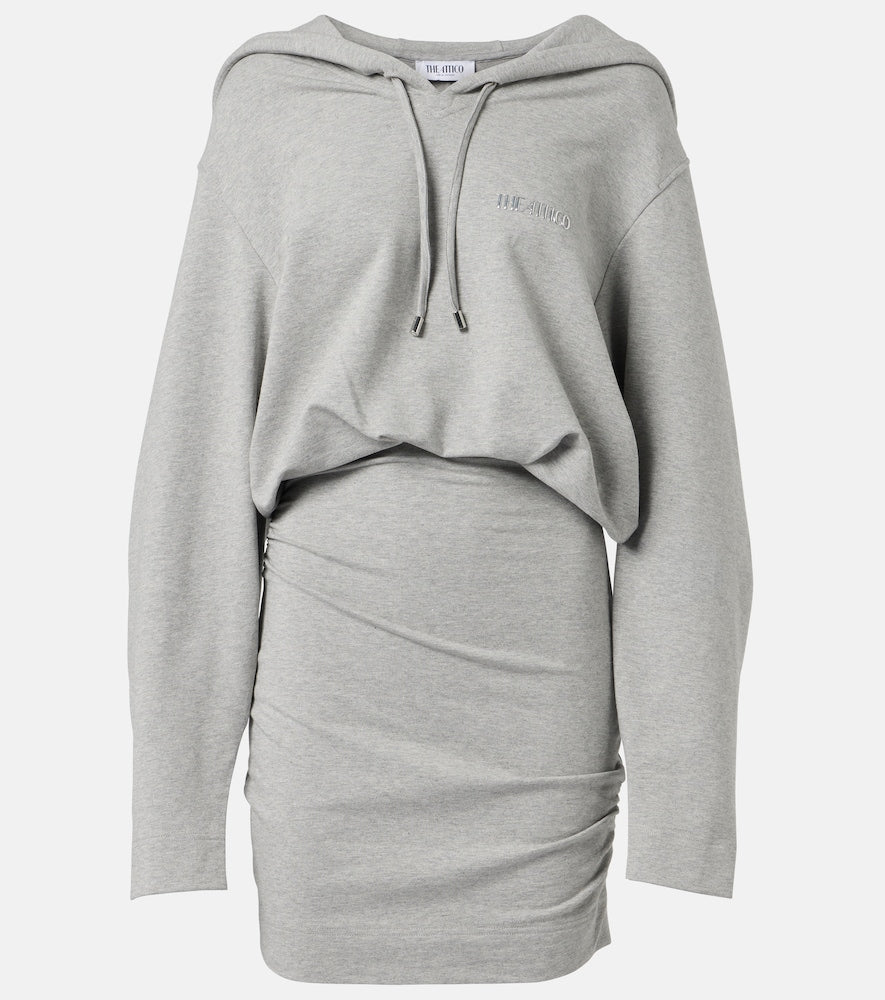 The Attico Cotton-blend jersey sweatshirt dress. Attico 棉混纺针织运动衫连衣裙