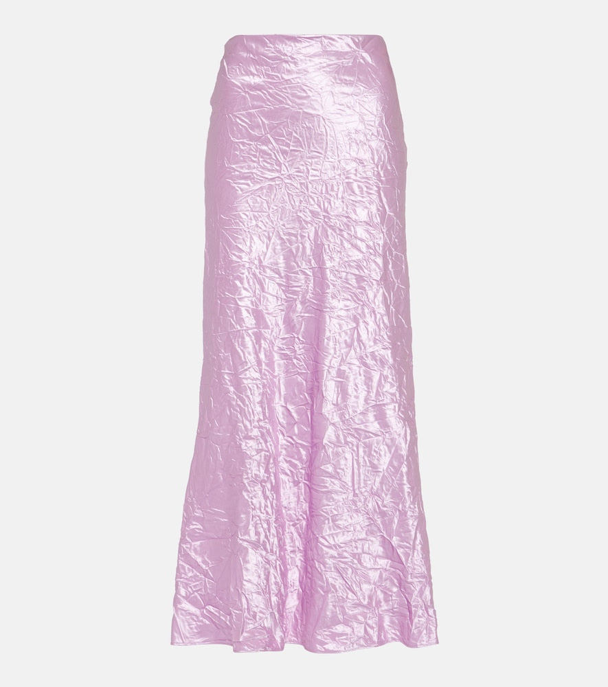 The Attico Crinkled satin slip skirt - Attico 褶皱缎面吊带裙