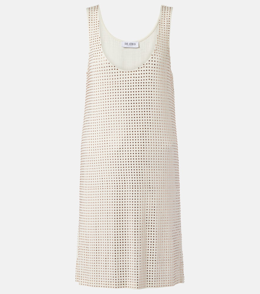 The Attico Crystal-embellished jersey minidress. Attico水晶装饰针织迷你连衣裙