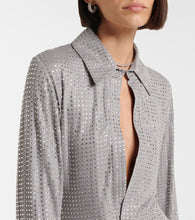 The Attico Crystal-embellished jersey shirt dress