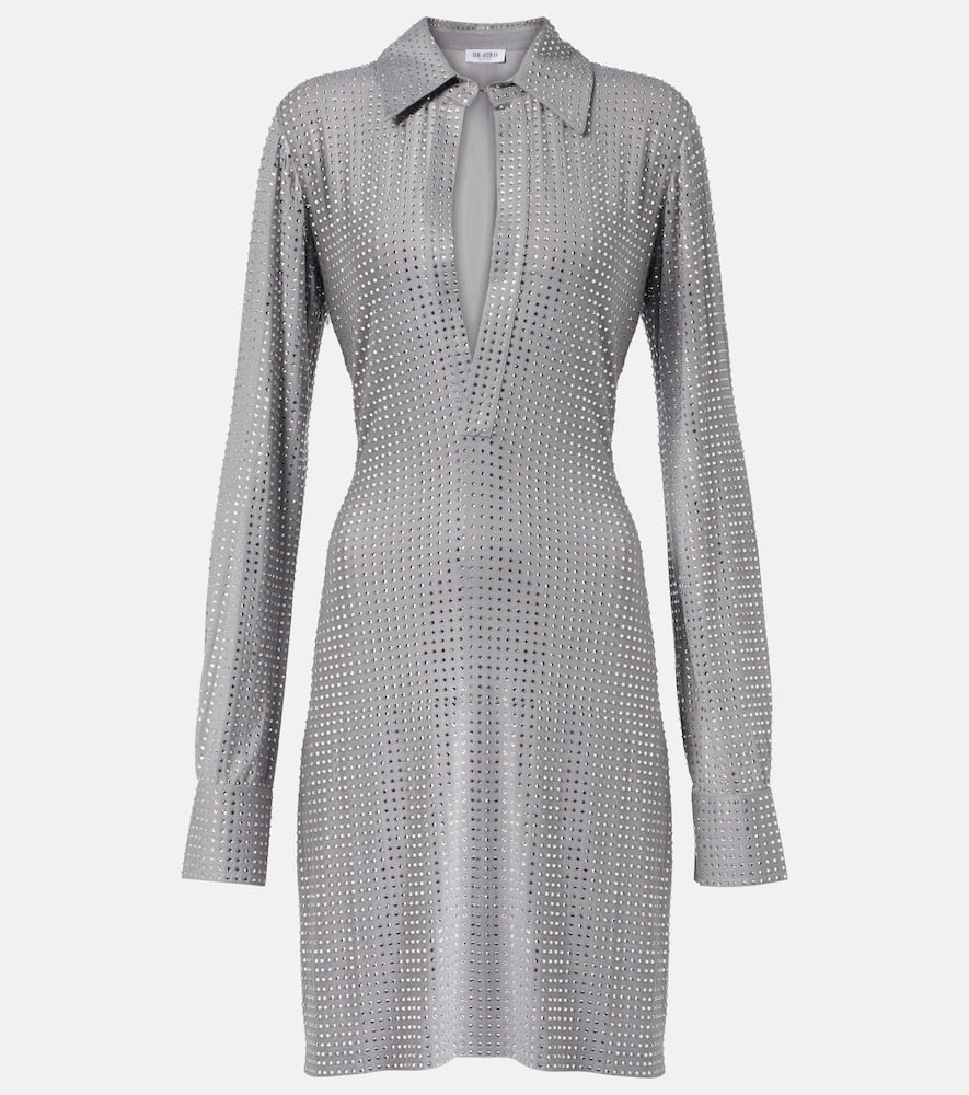 The Attico Crystal-embellished jersey shirt dress. Attico水晶装饰针织衬衫裙