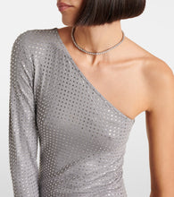The Attico Crystal-embellished one-shoulder gown
