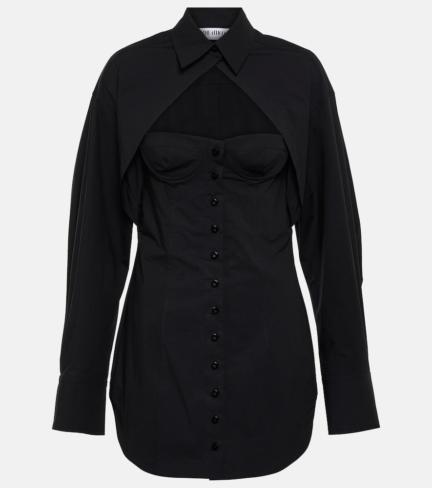 The Attico Cutout cotton-blend minidress. Attico 镂空棉混纺迷你连衣裙