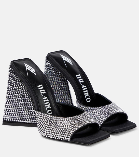 The Attico Devon crystal-embellished mules