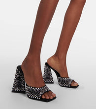 The Attico Devon embellished satin mules