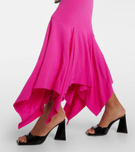 The Attico Draped asymmetric jersey midi dress