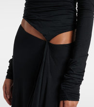 The Attico Draped cutout semi-sheer maxi dress