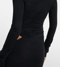 The Attico Draped cutout semi-sheer maxi dress
