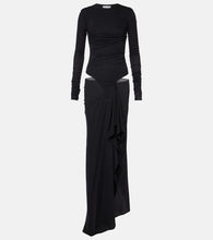 The Attico Draped cutout semi-sheer maxi dress