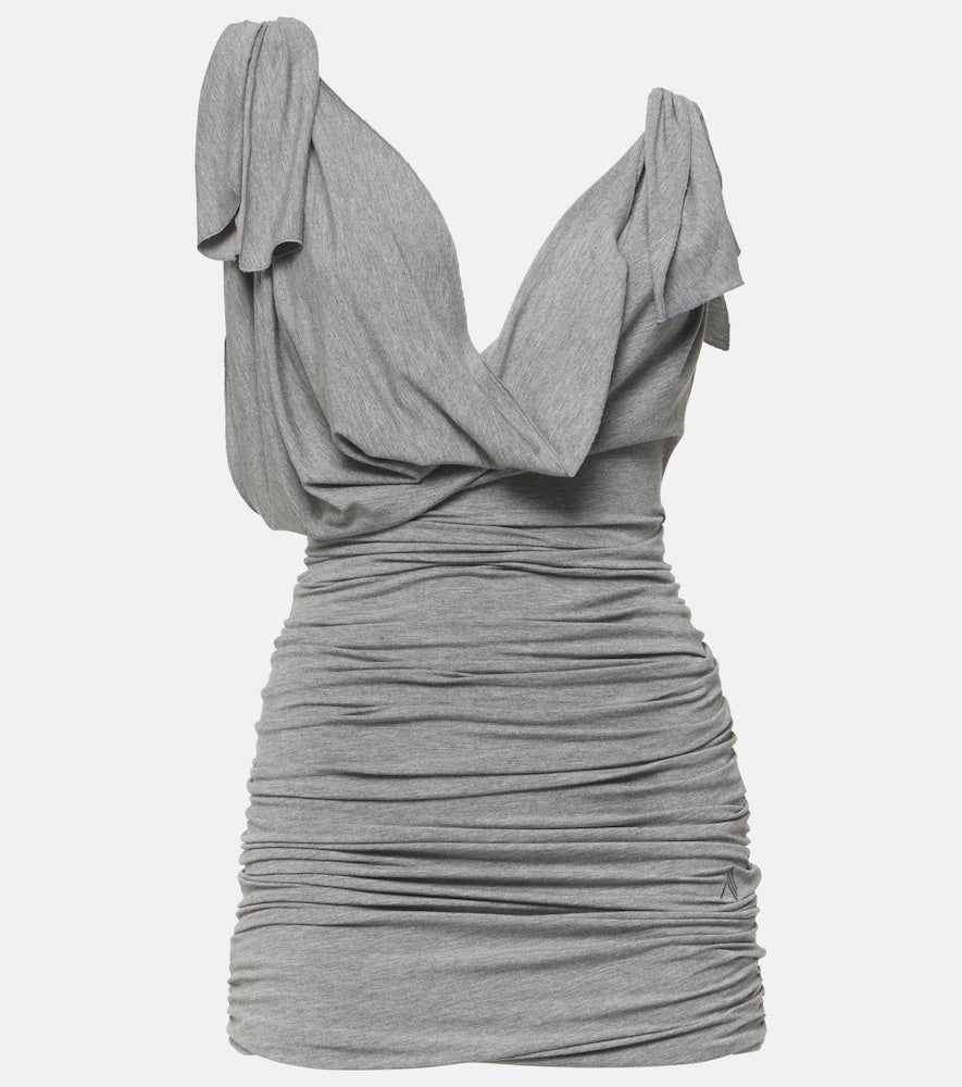 The Attico Draped jersey minidress. Attico 垂褶针织迷你连衣裙
