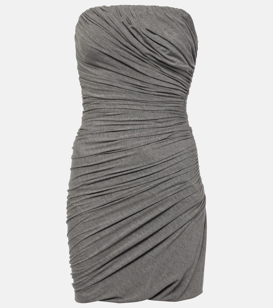 The Attico Draped strapless jersey minidress. Attico 垂褶无肩带针织迷你连衣裙