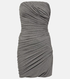 The Attico Draped strapless jersey minidress