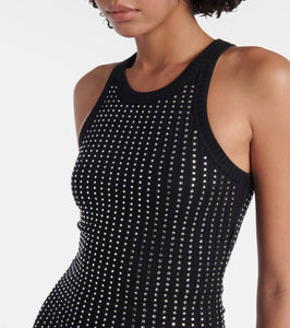 The Attico Embellished cotton minidress