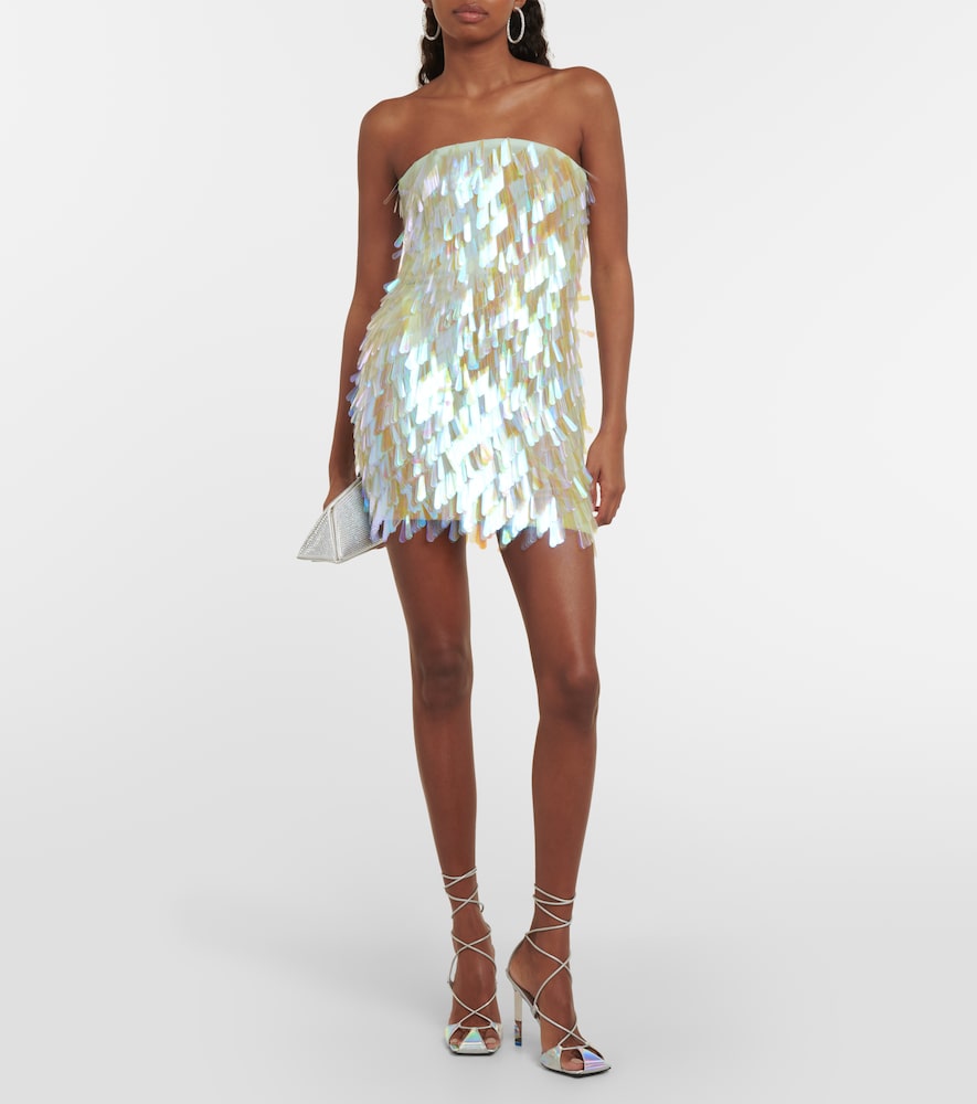 The Attico Embellished silk minidress