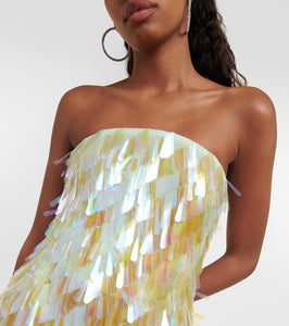The Attico Embellished silk minidress