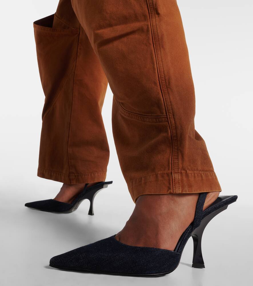 The Attico Ester 95 denim slingback pumps