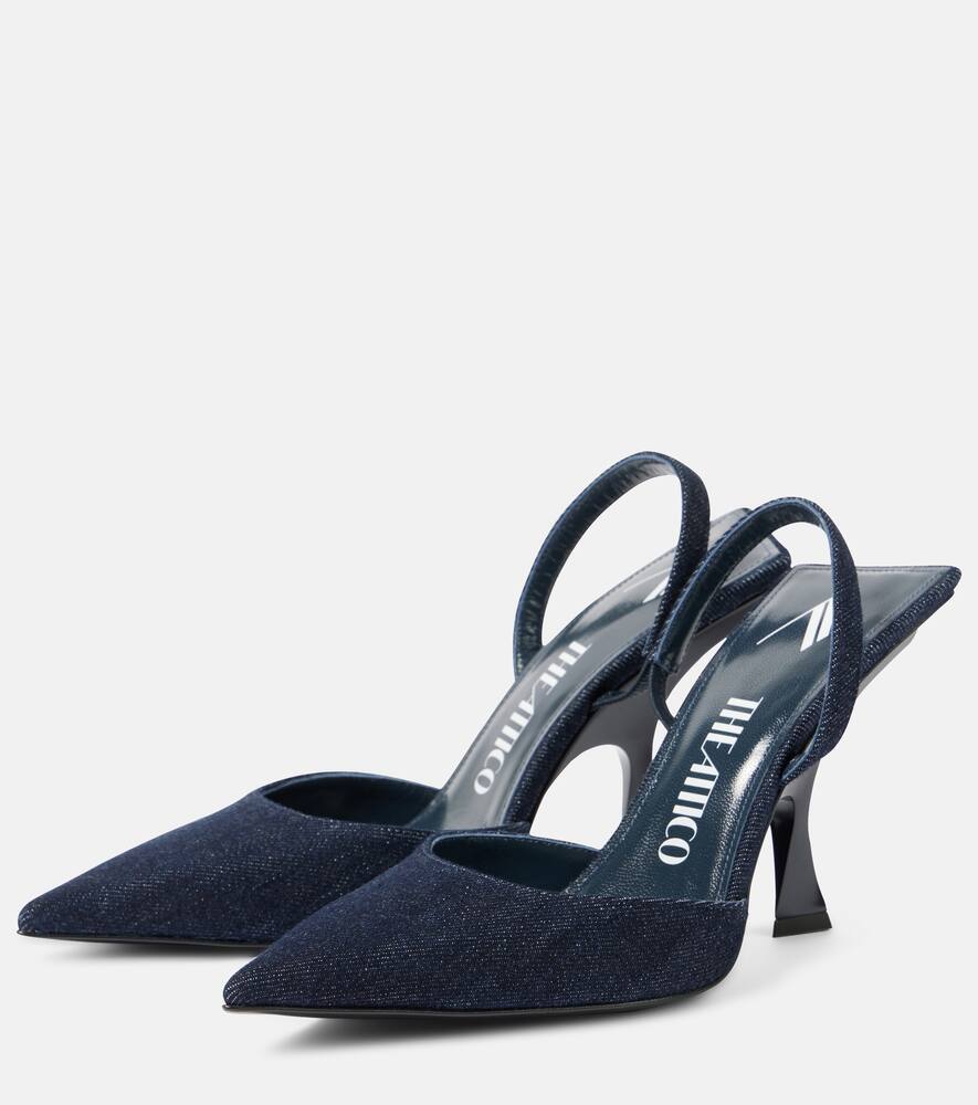 The Attico Ester 95 denim slingback pumps