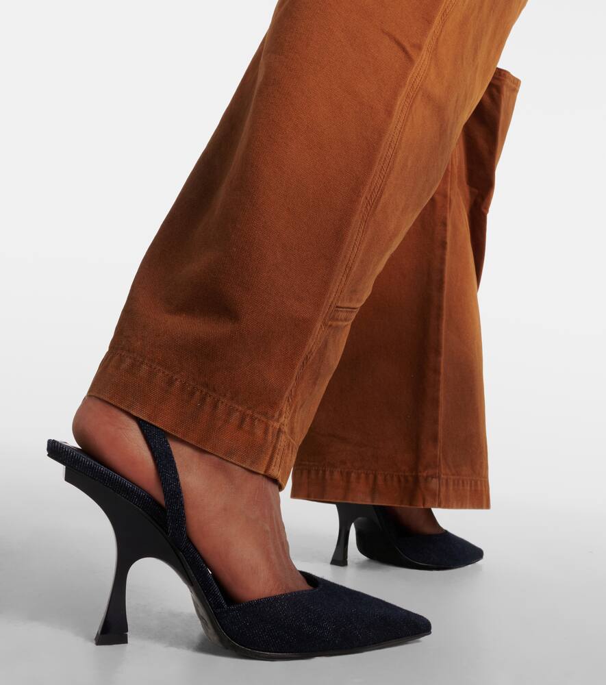The Attico Ester 95 denim slingback pumps