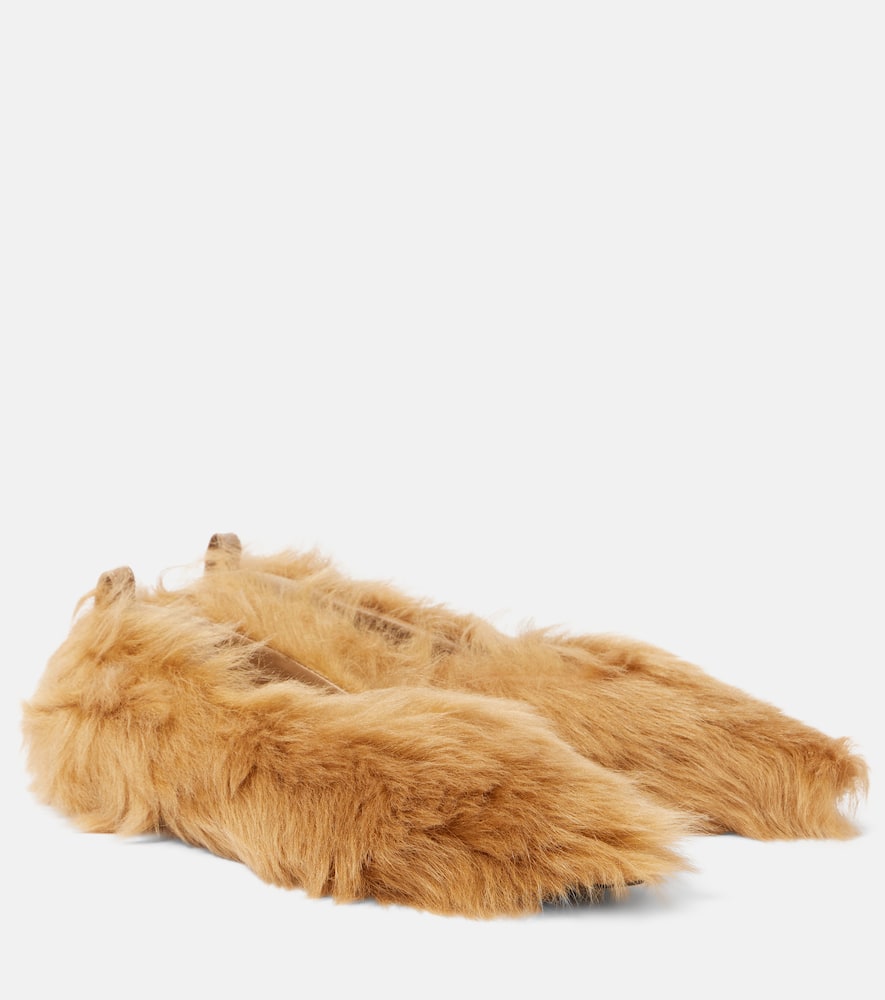 The Attico Eva shearling ballet flats