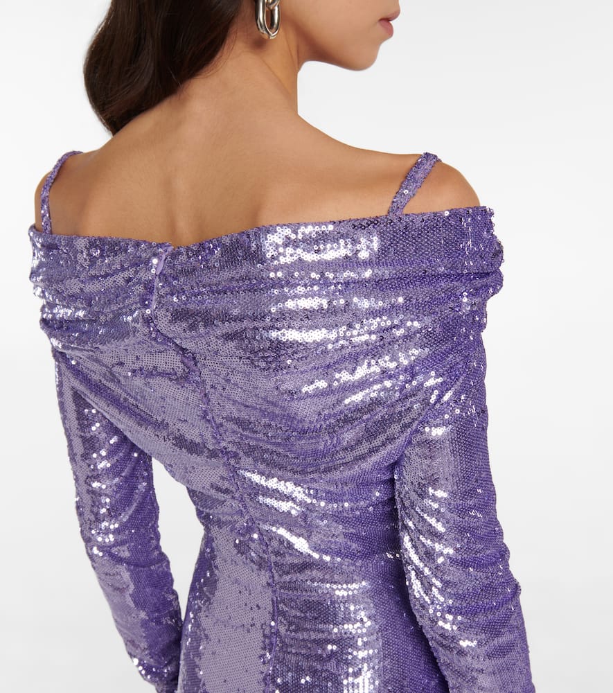 The Attico Fanny sequined off-shoulder gown