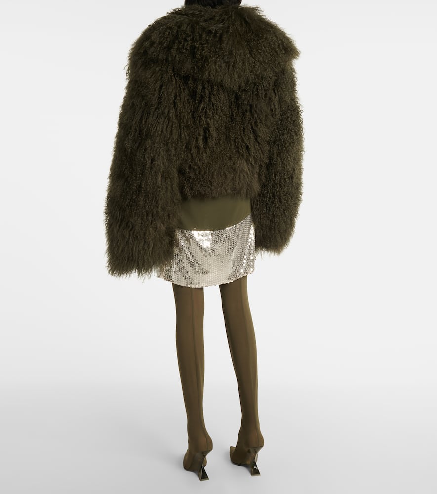 The Attico Faux fur bomber jacket