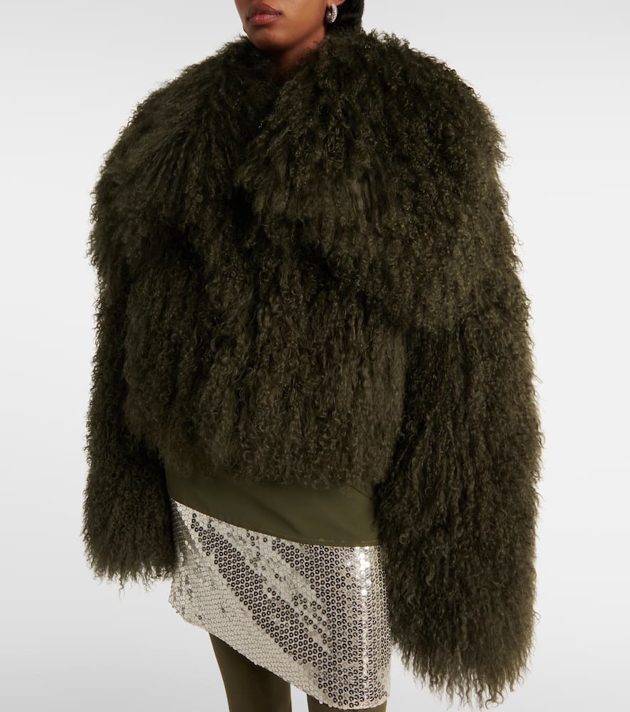 The Attico Faux fur bomber jacket