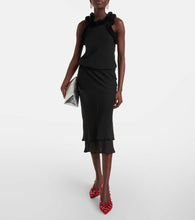 The Attico Faux fur-trimmed midi dress