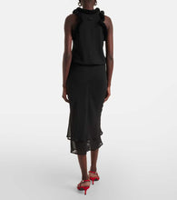 The Attico Faux fur-trimmed midi dress