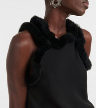 The Attico Faux fur-trimmed midi dress