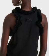 The Attico Faux fur-trimmed midi dress