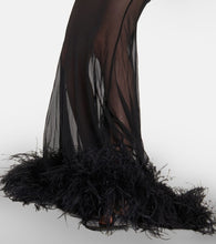 The Attico Feather-trimmed cutout gown