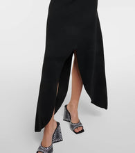 The Attico Feather-trimmed jersey midi dress