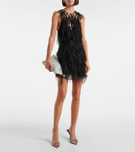 The Attico Feather-trimmed minidress