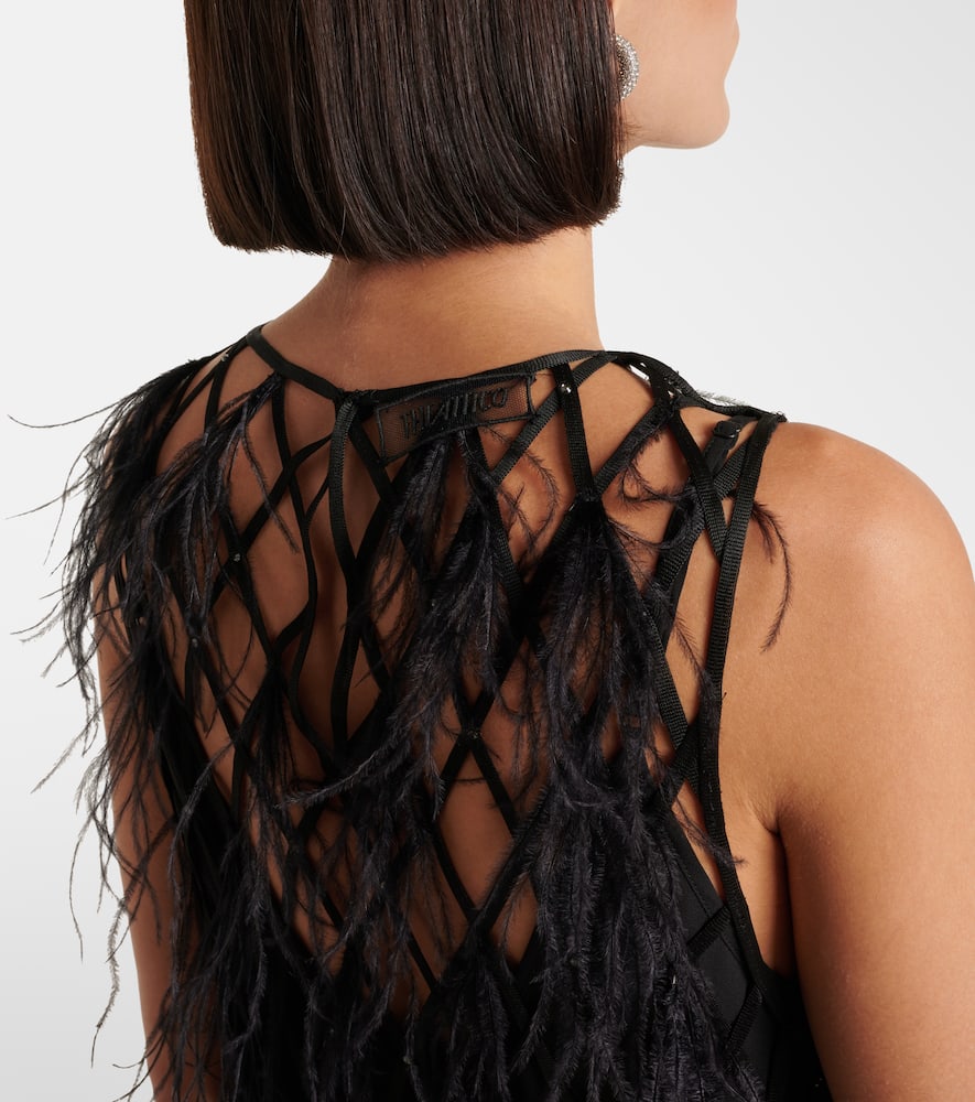 The Attico Feather-trimmed minidress