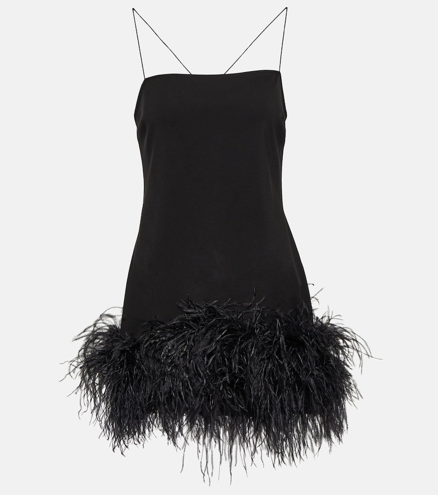 The Attico Feather-trimmed minidress. Attico羽毛装饰迷你连衣裙