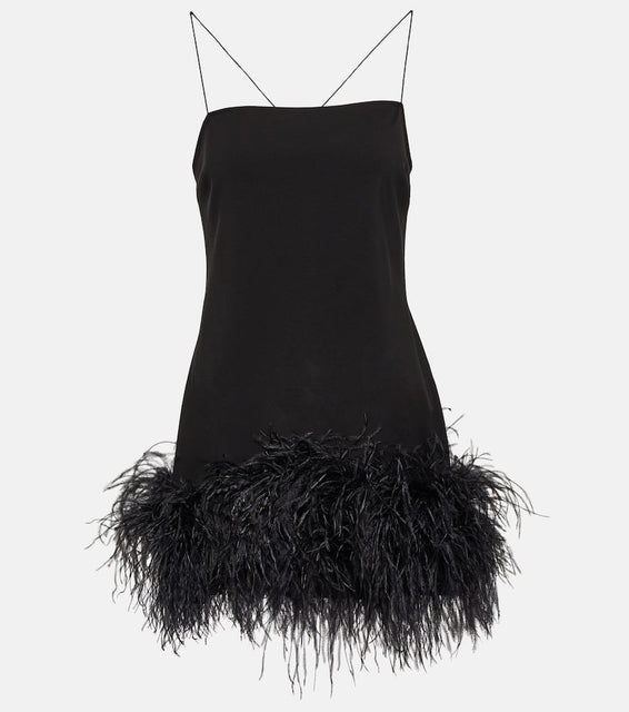 The Attico Feather-trimmed minidress