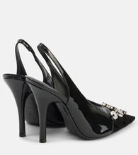 The Attico Fiona 105 patent leather slingback pumps