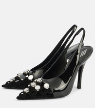 The Attico Fiona 105 patent leather slingback pumps