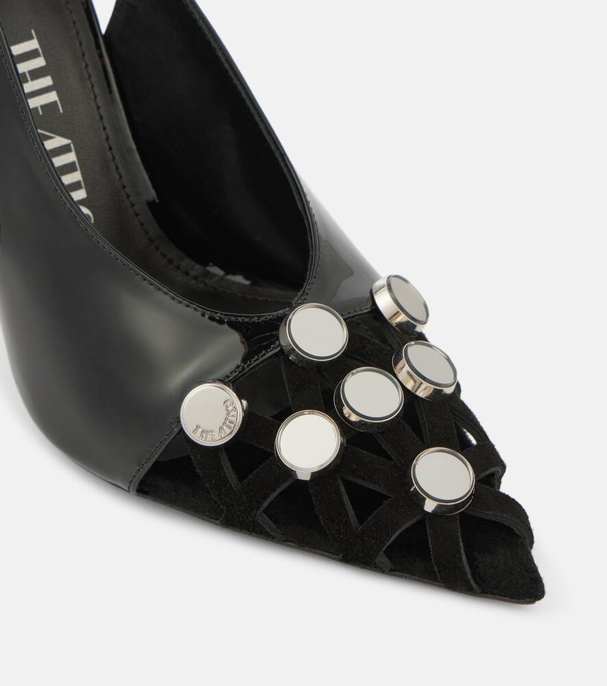The Attico Fiona 105 patent leather slingback pumps