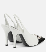 The Attico Fiona embellished leather slingback pumps