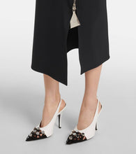 The Attico Fiona embellished leather slingback pumps