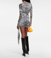 The Attico Fran zebra-print tulle minidress