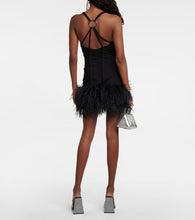 The Attico Fujiko feather-trimmed minidress