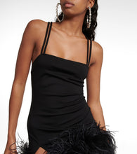 The Attico Fujiko feather-trimmed minidress