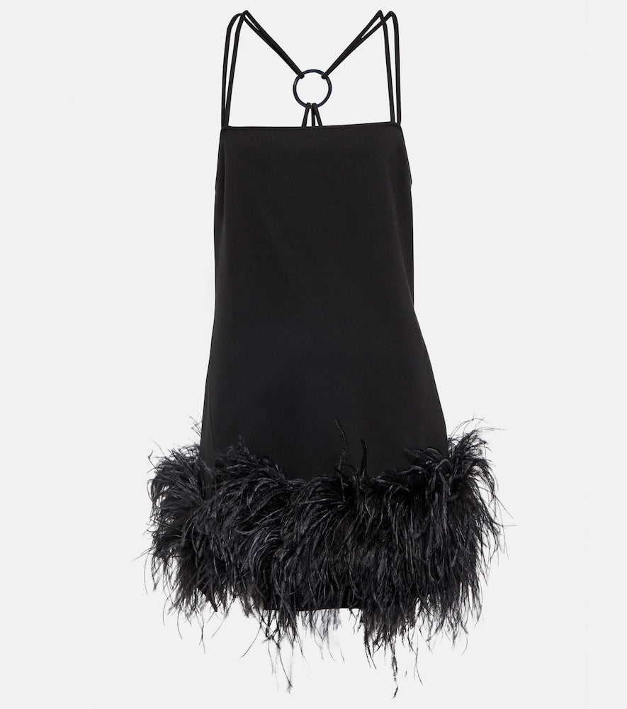 The Attico Fujiko feather-trimmed minidress. Attico Fujiko 羽毛饰边迷你连衣裙