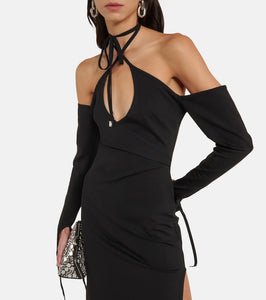 The Attico Greta off-shoulder halterneck dress